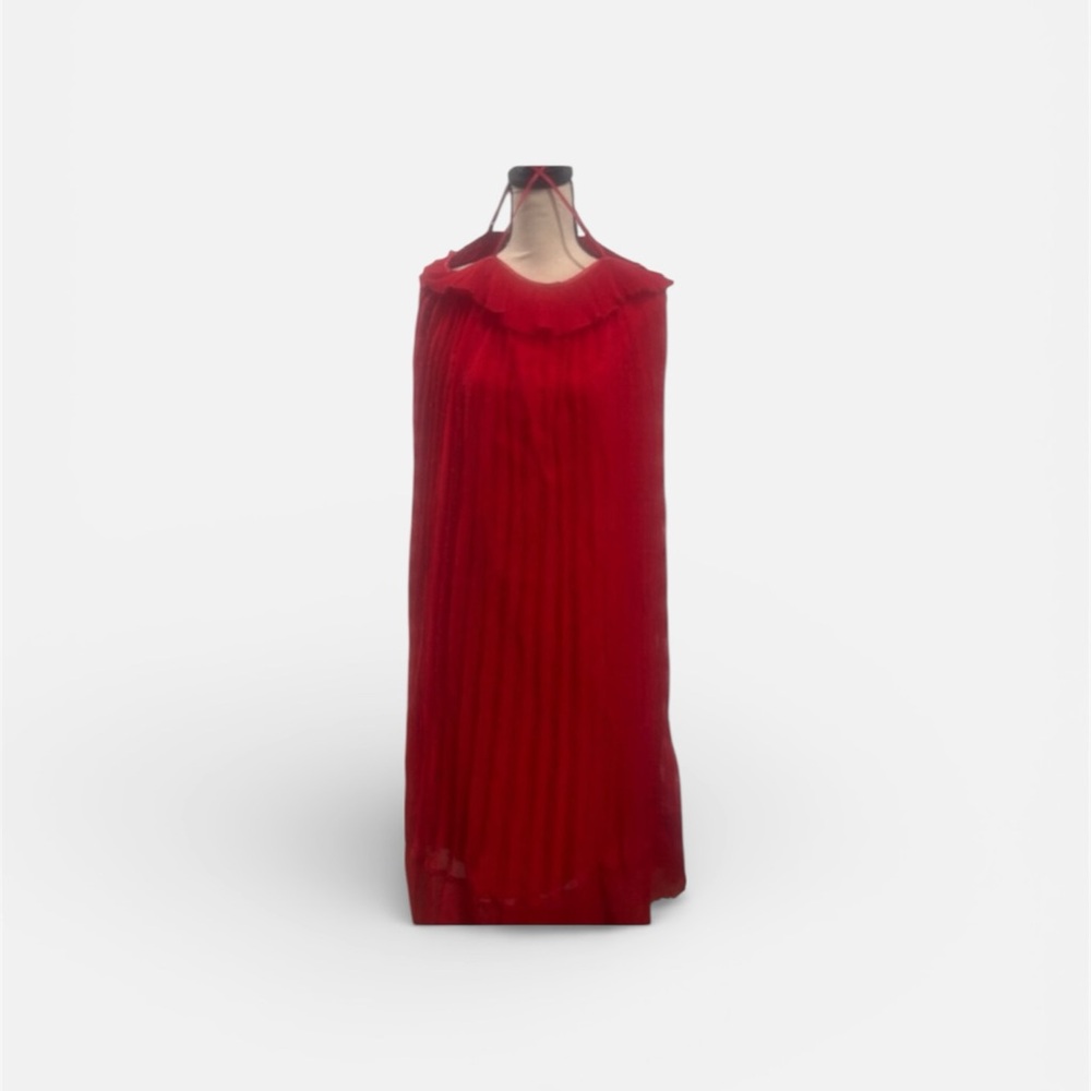Free Generation Los Angeles Red Pleated Halter Maxi Dress | Size Small NWT